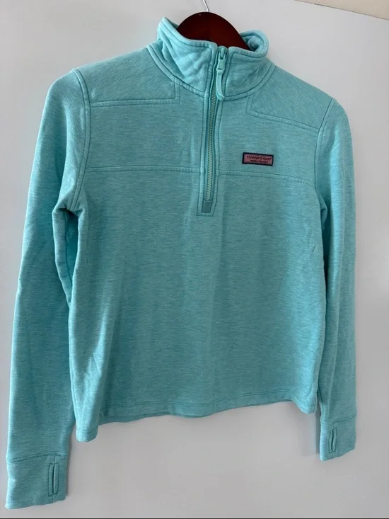 VINEYARD VINES Shep Shirt Womens Small 1/4 Zip Pullover Sweatshirt Mint Green - Picture 3 of 13
